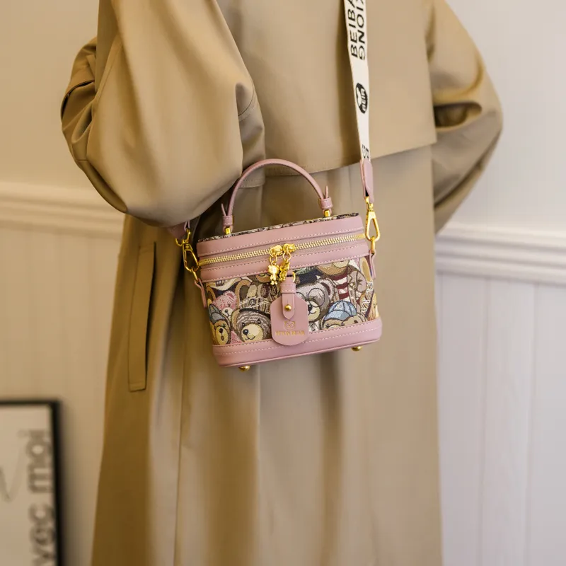 North Pack Canvas Handbag Crossbody Bag Regular Women's Pink/Brown/Blue-1