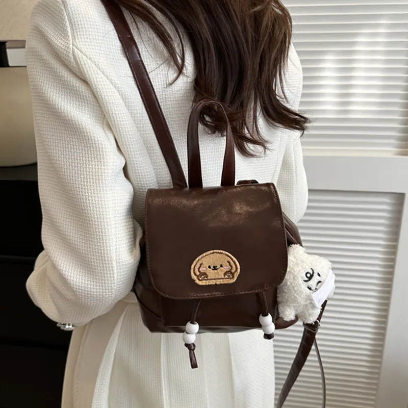 North Pack PU Backpack Regular Women's Black/Coffee/Brown-5