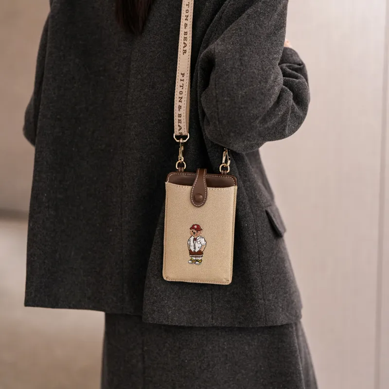 North Pack Canvas Bag, Shoulder Bag, Crossbody Bag Trumpets Women's White Shirt Bear/Skateboarding Bear/Crown Bear-2