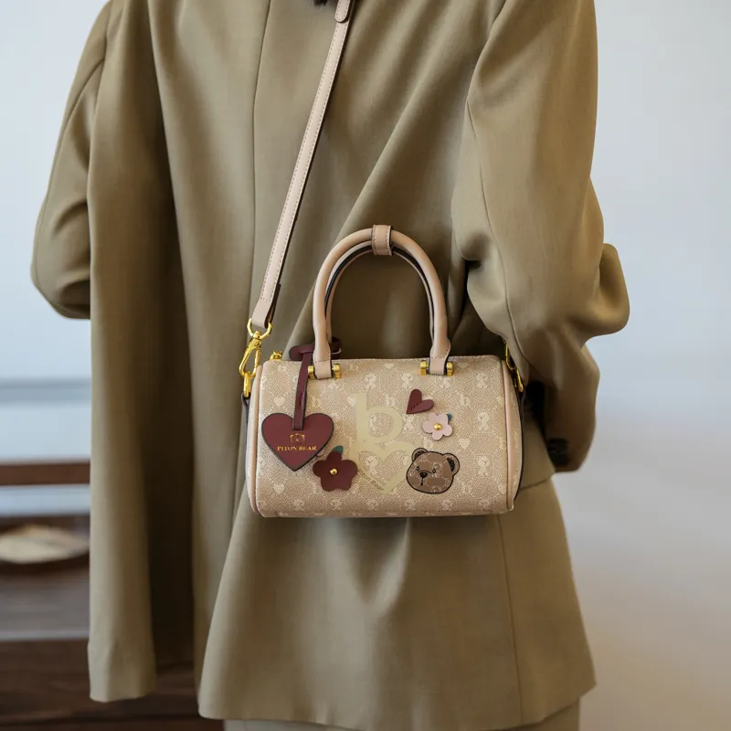North Pack PU Shoulder Bag, Crossbody Bag, Handheld Handbag Women's Apricot/Camel-6