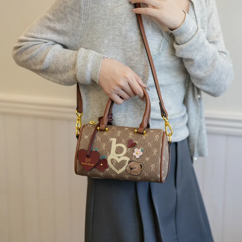North Pack PU Shoulder Bag, Crossbody Bag, Handheld Handbag Women's Apricot/Camel-10