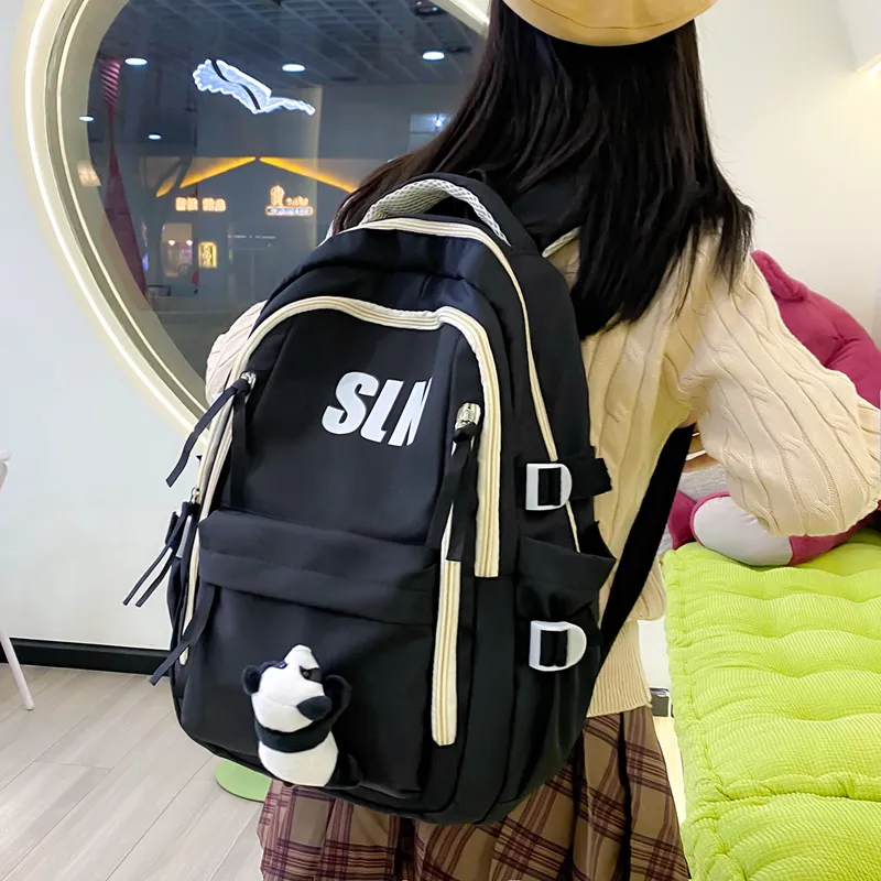 North Pack Nylon Backpack Unisex Black/Red/Green/Blue/Brown-25