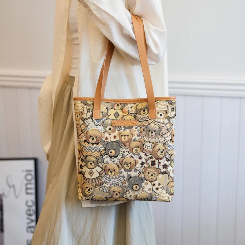 North Pack Canvas Bag, Handbag, Shoulder Bag Regular Women's Midnight Black/Beige Apricot-12