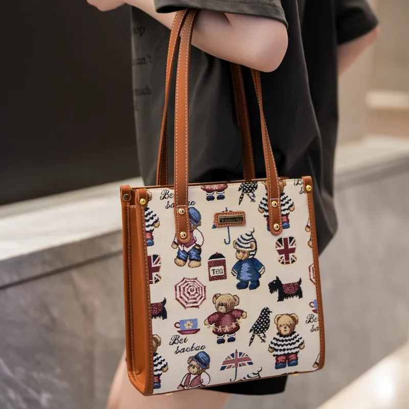North Pack Fabric Tote Bag, Shoulder Bag Regular Women's Multicolor-13