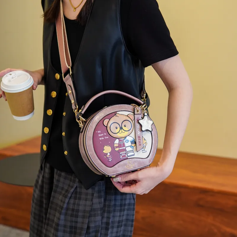 North Pack PU Handbag, Shoulder Bag, Crossbody Bag Regular Women's Pink/Coffee/Black-17