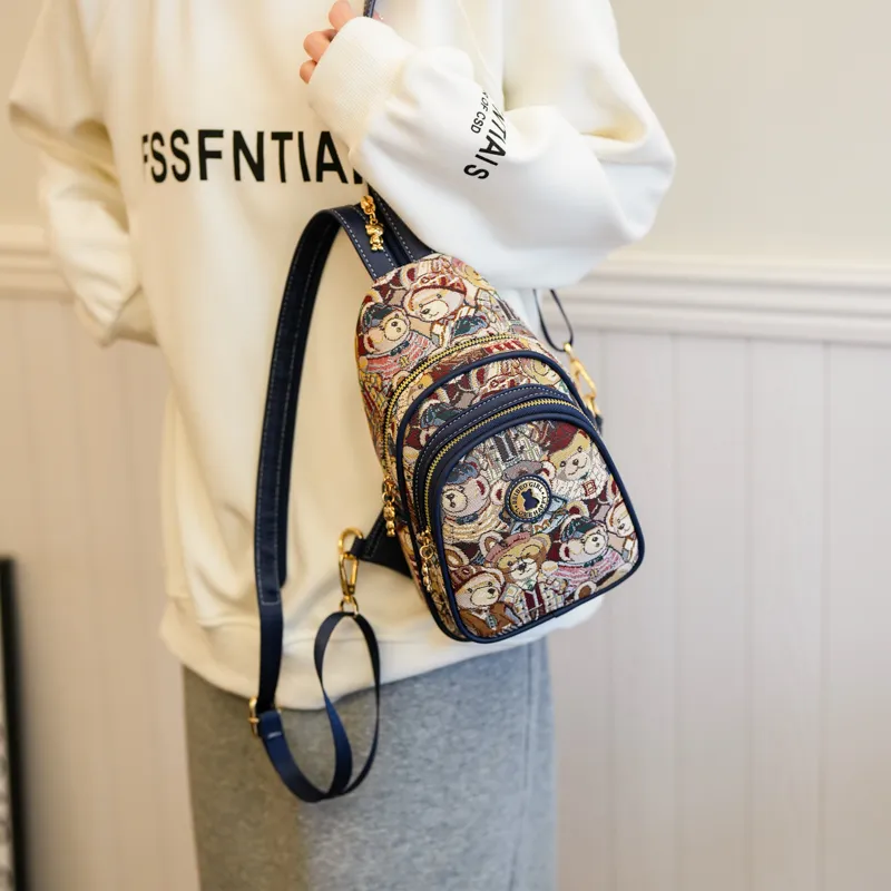 North Pack Fabric Fashion Backpack, Crossbody Bag, Shoulder Bag, Backpack Regular Women's Pink, Navy Blue, Brown-12