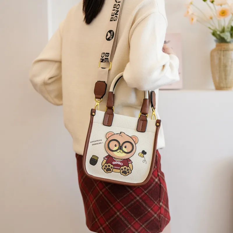 North Pack PU Shoulder Bag, Crossbody Bag, Handbag Women's Ecru-6