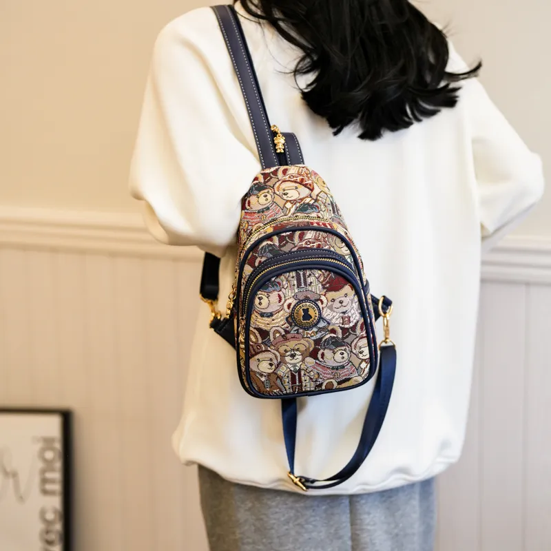 North Pack Fabric Fashion Backpack, Crossbody Bag, Shoulder Bag, Backpack Regular Women's Pink, Navy Blue, Brown-15