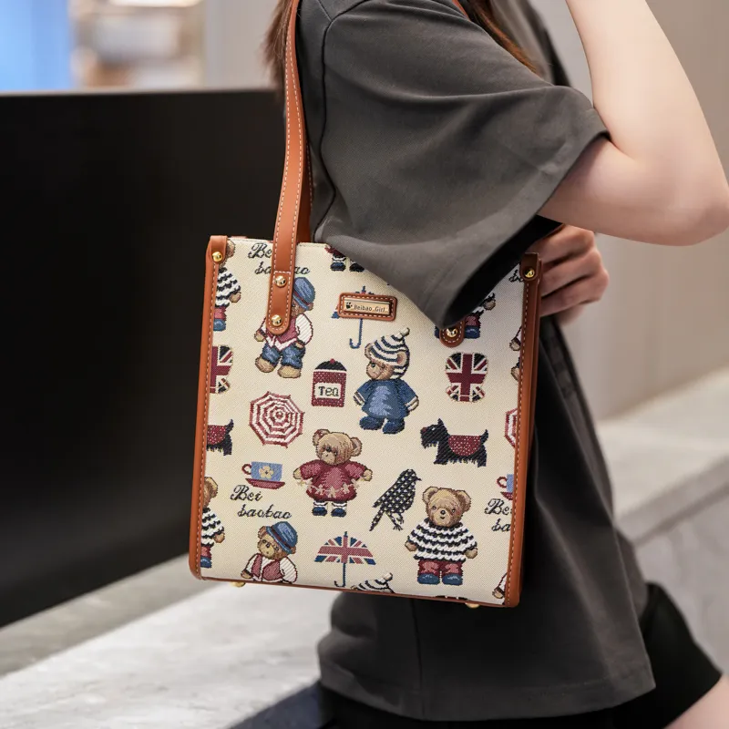 North Pack Fabric Tote Bag, Shoulder Bag Regular Women's Multicolor-16