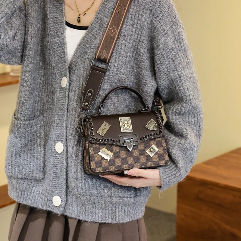 North Pack PU One Shoulder Handbags Regular Women's Khaki/Coffee-10