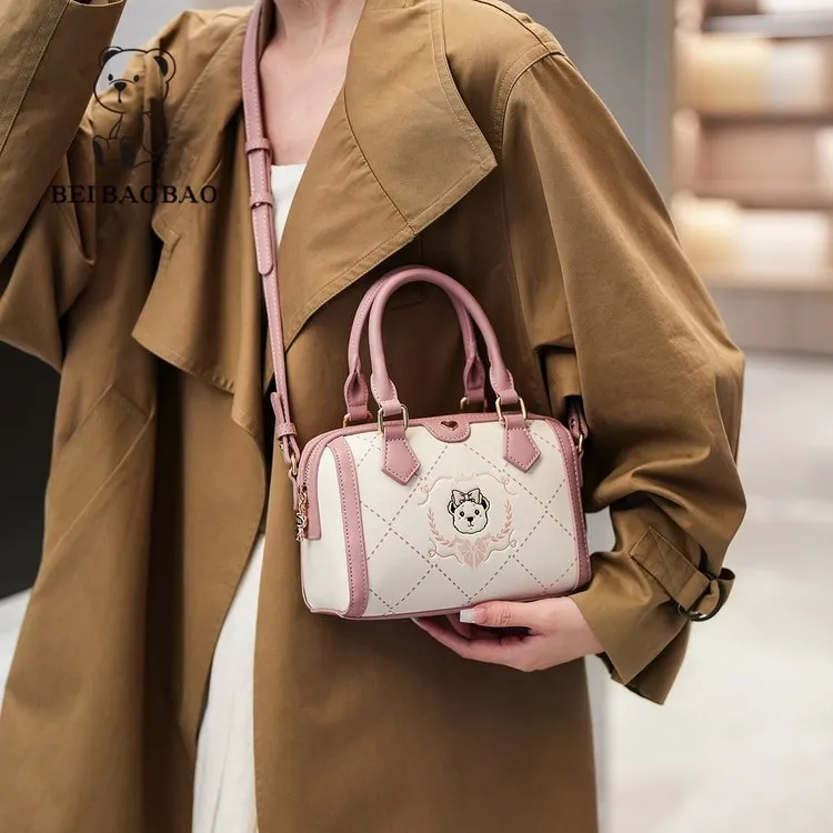North Pack PU One Shoulder Handbags Women's Pink/Brown-2