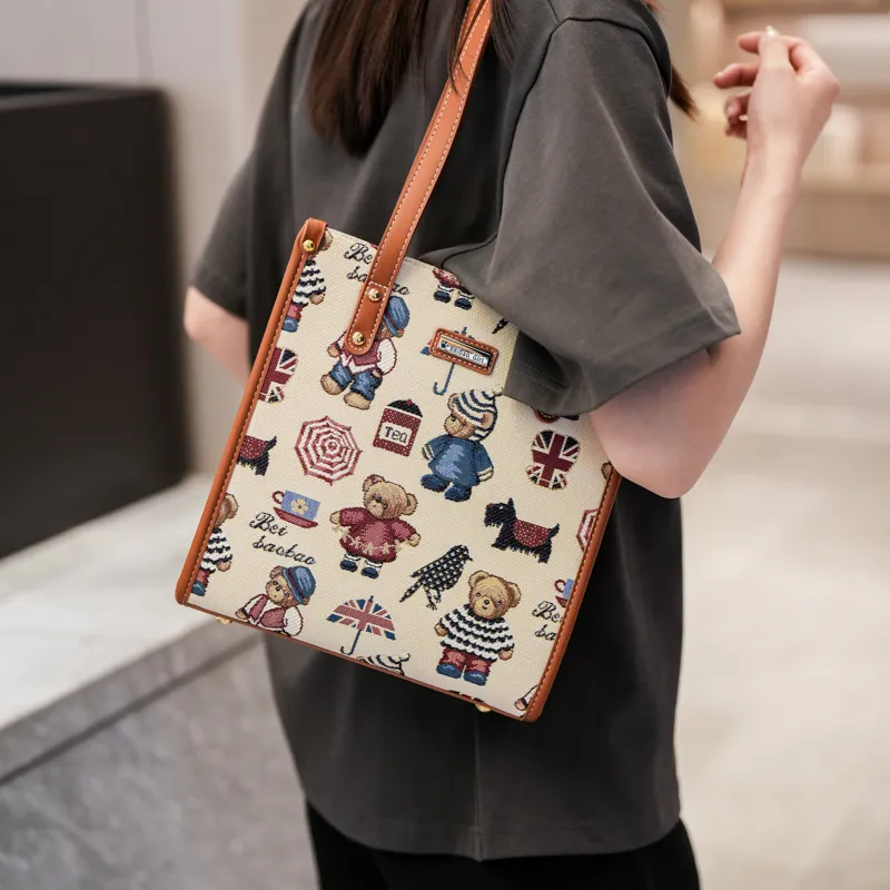 North Pack Fabric Tote Bag, Shoulder Bag Regular Women's Multicolor-17