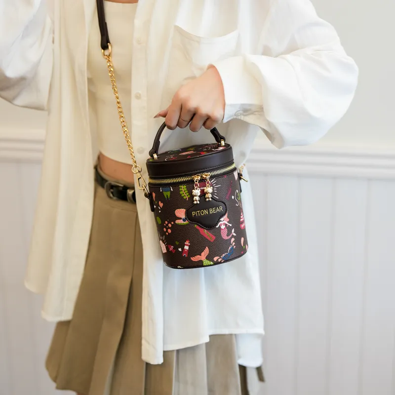 North Pack PU Bucket Bags Handbags Regular Women's Coffee/Pink-5