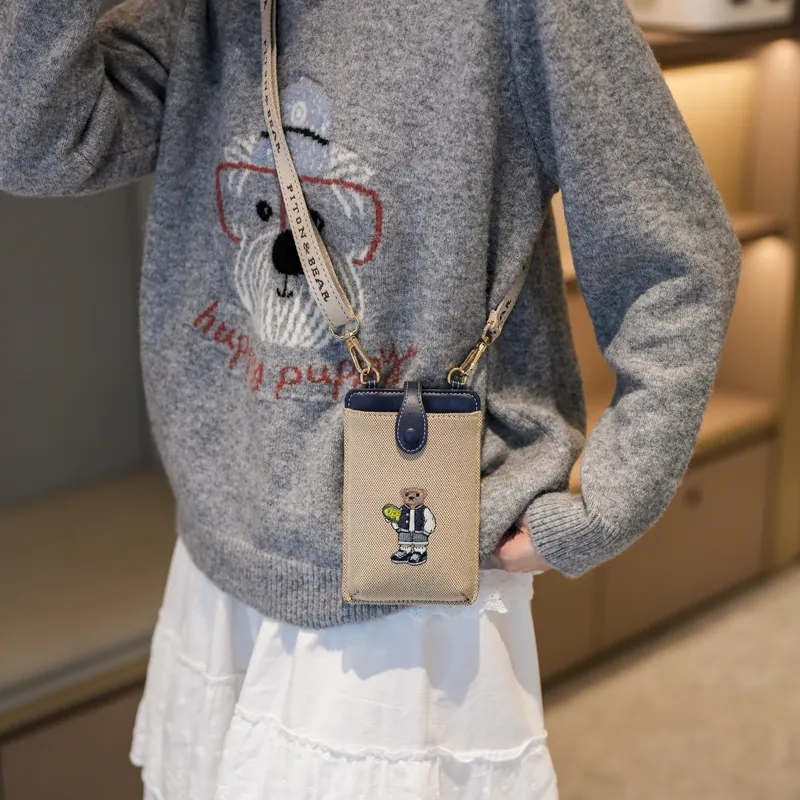 North Pack Canvas Bag, Shoulder Bag, Crossbody Bag Trumpets Women's White Shirt Bear/Skateboarding Bear/Crown Bear-9