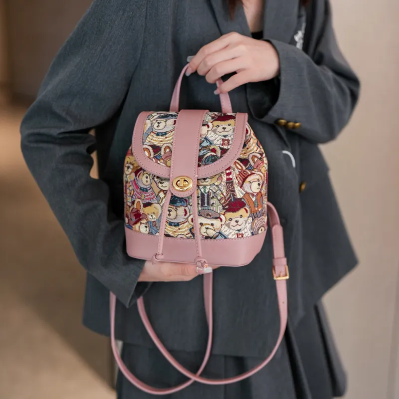 North Pack PU Backpack Women's Brown Bear/Pink Bear/Blue Bear/Panda Brown/Panda Black-8