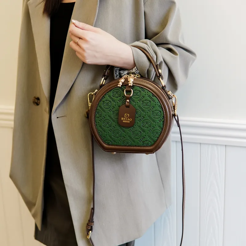 North Pack PU Handbag Regular Women's Ecru/Green-7