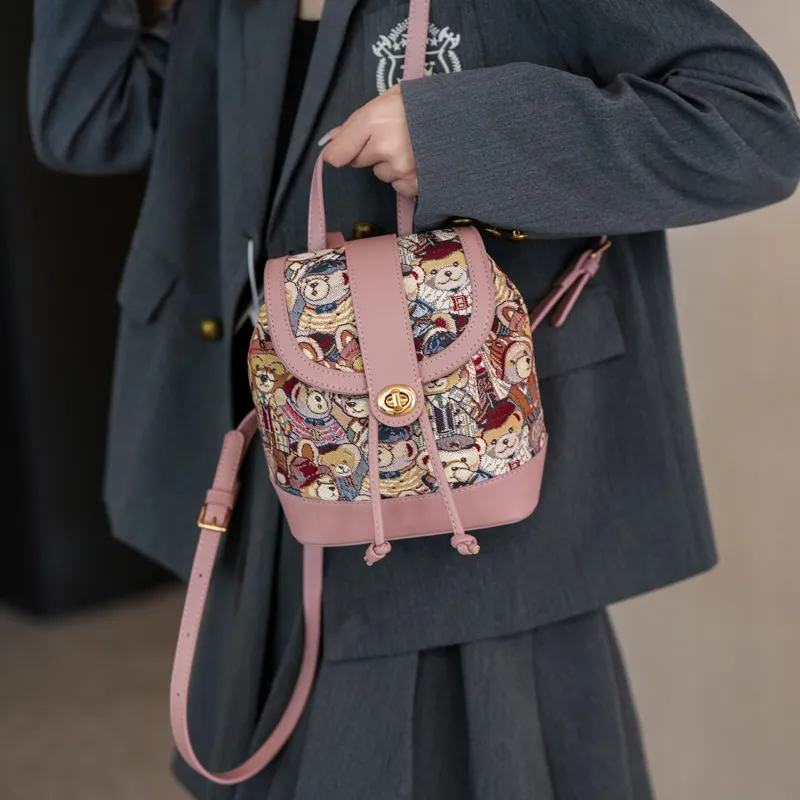 North Pack PU Backpack Women's Brown Bear/Pink Bear/Blue Bear/Panda Brown/Panda Black-7