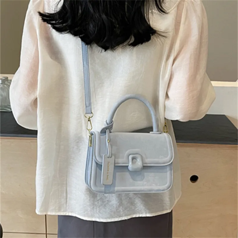 North Pack PU Handbag Small Square Bag Crossbody Bag Regular Women's Ecru/Black/Pink/Blue-22