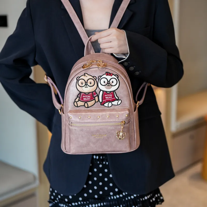 North Pack PU Backpack Women's Ecru/Pink-4