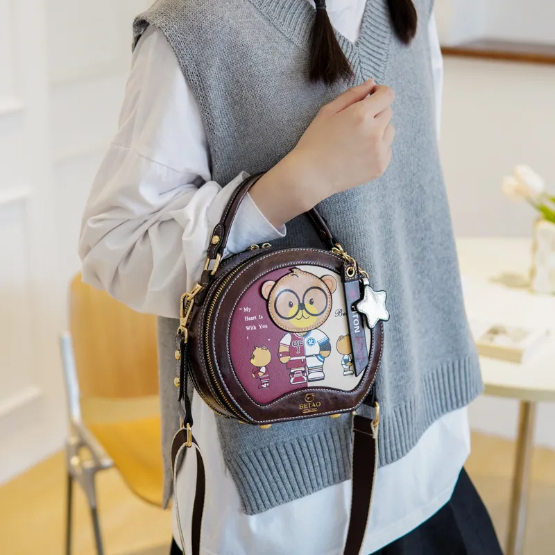 North Pack PU Handbag, Shoulder Bag, Crossbody Bag Regular Women's Pink/Coffee/Black-1