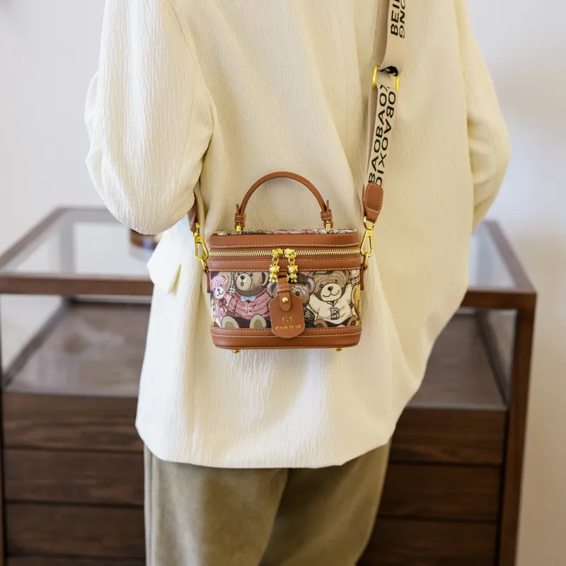 North Pack Canvas Handbag Crossbody Bag Regular Women's Pink/Brown/Blue-6