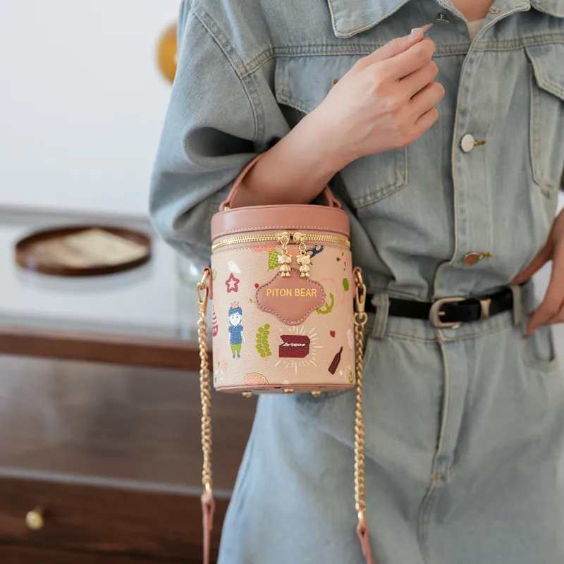 North Pack PU Bucket Bags Handbags Regular Women's Coffee/Pink-10