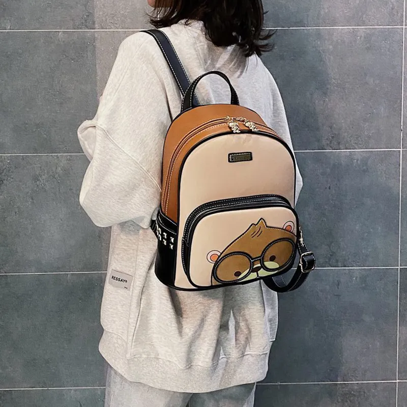 North Pack PU Backpack Women's Black/Coffee-2