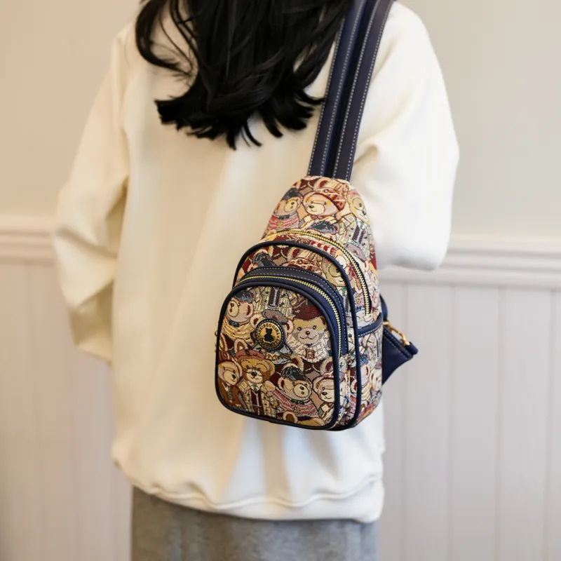 North Pack Fabric Fashion Backpack, Crossbody Bag, Shoulder Bag, Backpack Regular Women's Pink, Navy Blue, Brown-10