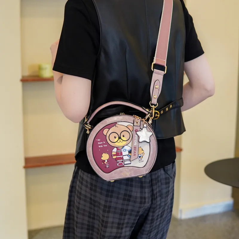 North Pack PU Handbag, Shoulder Bag, Crossbody Bag Regular Women's Pink/Coffee/Black-18