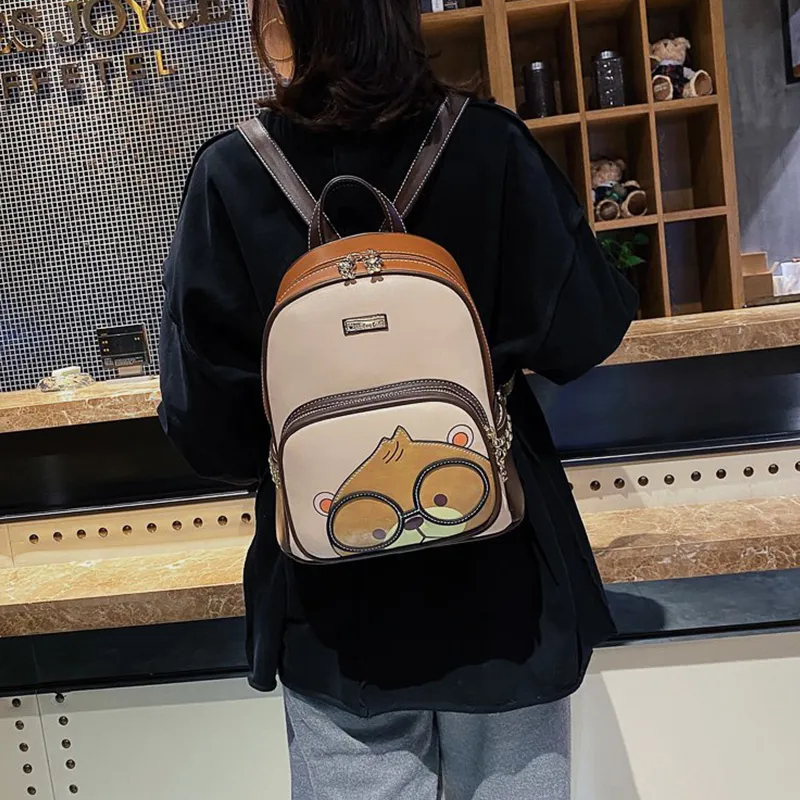 North Pack PU Backpack Women's Black/Coffee-9
