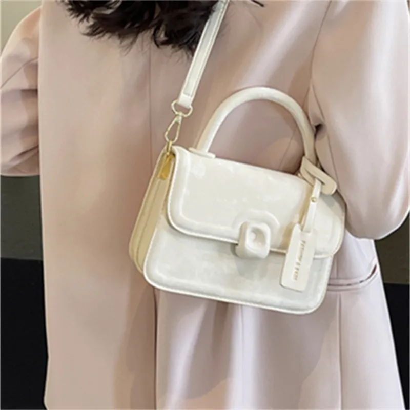 North Pack PU Handbag Small Square Bag Crossbody Bag Regular Women's Ecru/Black/Pink/Blue-1