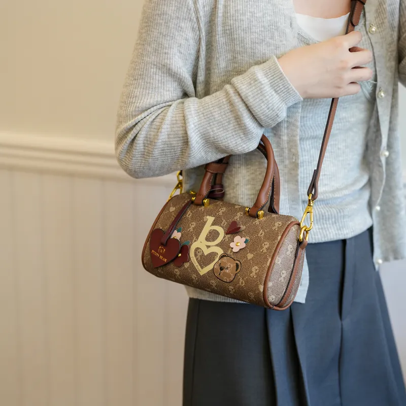 North Pack PU Shoulder Bag, Crossbody Bag, Handheld Handbag Women's Apricot/Camel-11