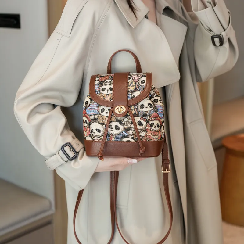North Pack PU Backpack Women's Brown Bear/Pink Bear/Blue Bear/Panda Brown/Panda Black-23
