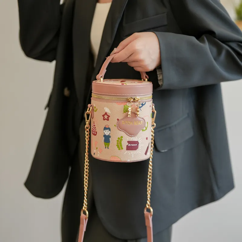 North Pack PU Bucket Bags Handbags Regular Women's Coffee/Pink-8