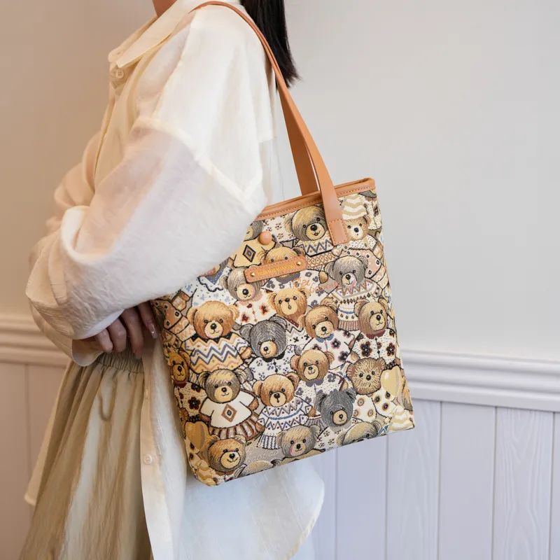 North Pack Canvas Bag, Handbag, Shoulder Bag Regular Women's Midnight Black/Beige Apricot-11