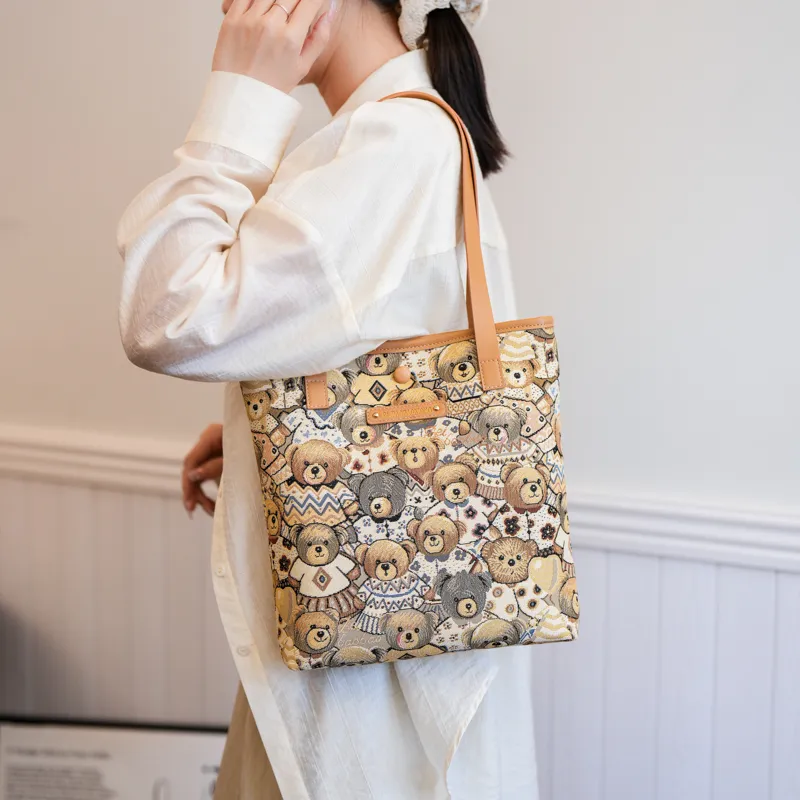 North Pack Canvas Bag, Handbag, Shoulder Bag Regular Women's Midnight Black/Beige Apricot-8