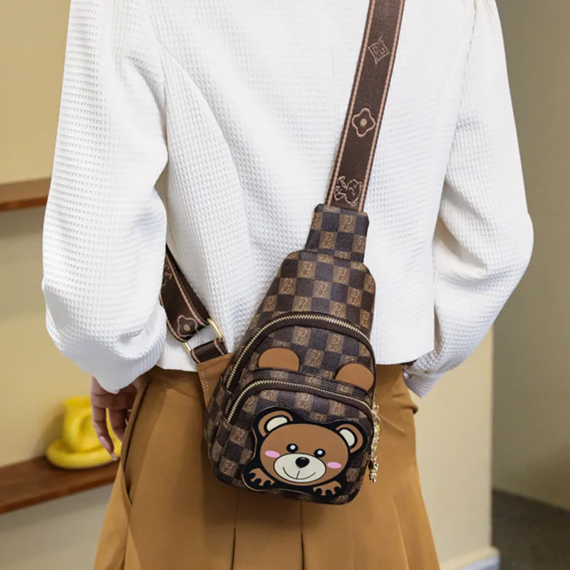 North Pack PU Crossbody Bag, Sling Bag Regular Women's Khaki/Coffee-9