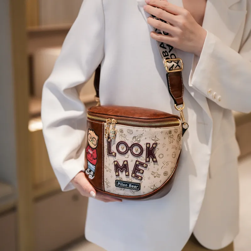 North Pack PU Underarm Crossbody Bag, Shoulder Bag Women's Brown-6