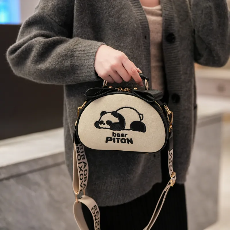 North Pack PU Shoulder Bag Crossbody Bag Handbag Regular Women's Letter Panda-2