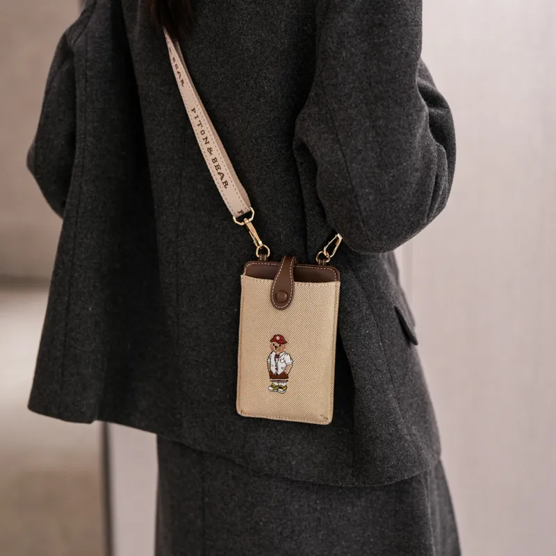 North Pack Canvas Bag, Shoulder Bag, Crossbody Bag Trumpets Women's White Shirt Bear/Skateboarding Bear/Crown Bear-3