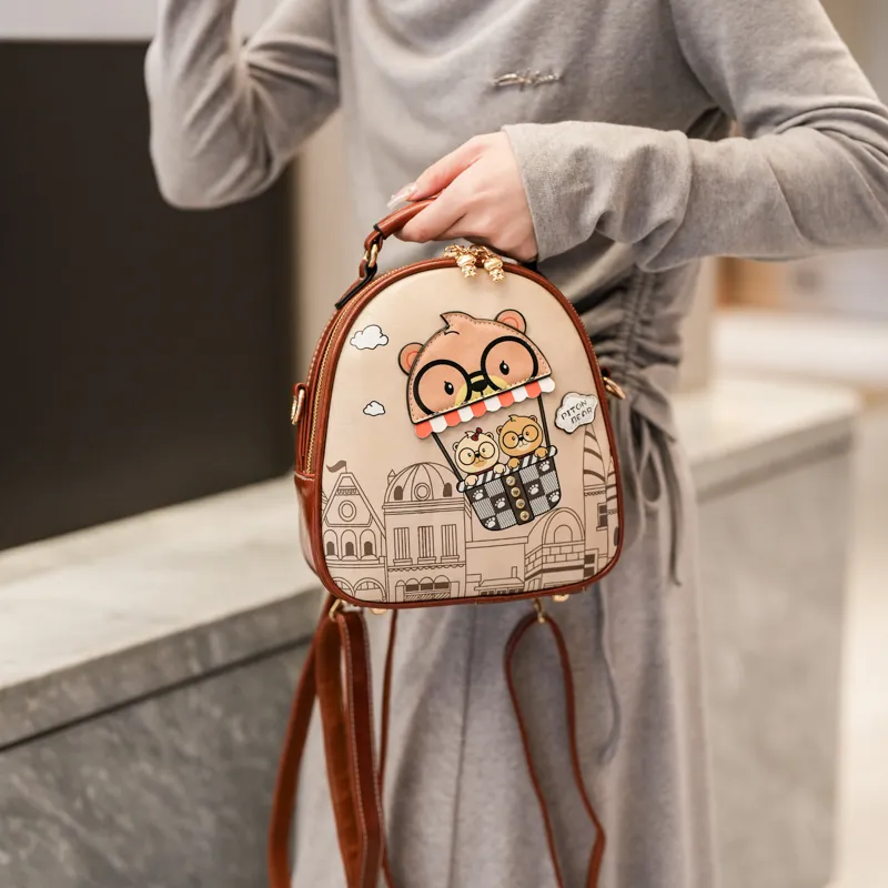 North Pack PU Backpack Regular Women's Pink/Brown-11