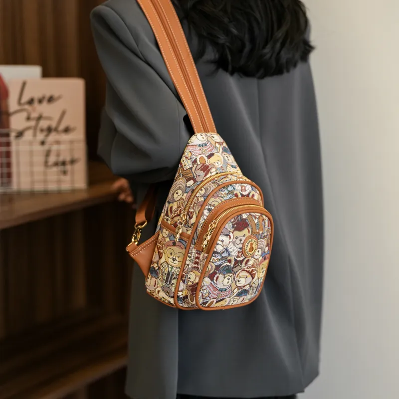 North Pack Fabric Fashion Backpack, Crossbody Bag, Shoulder Bag, Backpack Regular Women's Pink, Navy Blue, Brown-22