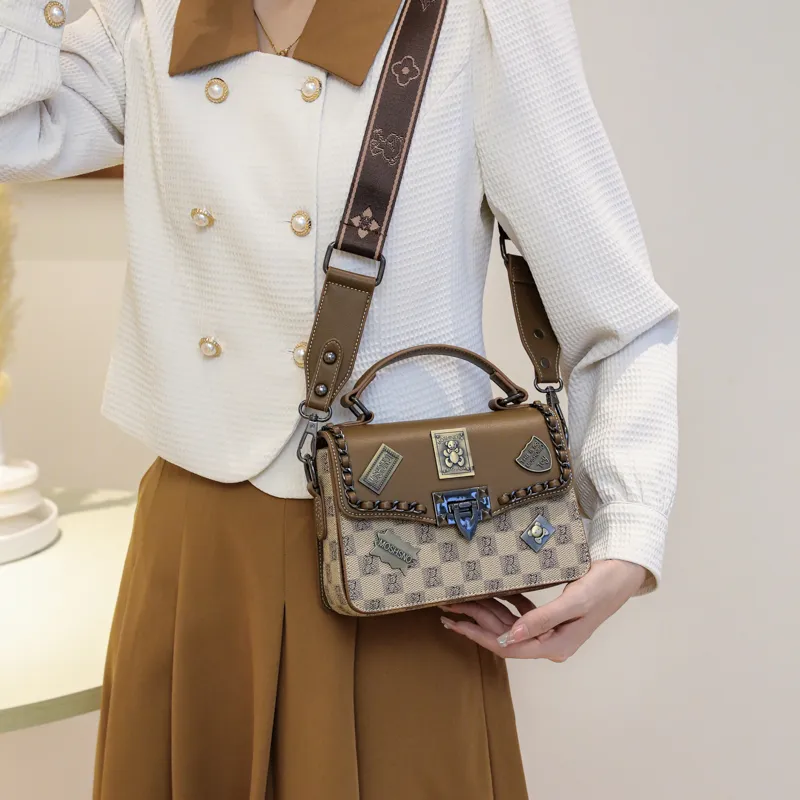 North Pack PU One Shoulder Handbags Regular Women's Khaki/Coffee-3
