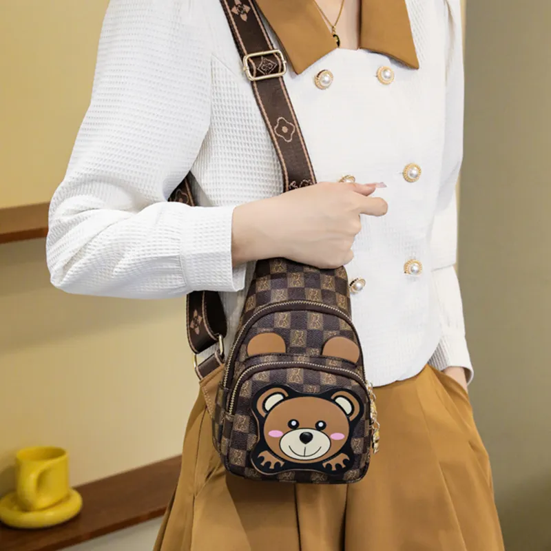 North Pack PU Crossbody Bag, Sling Bag Regular Women's Khaki/Coffee-10