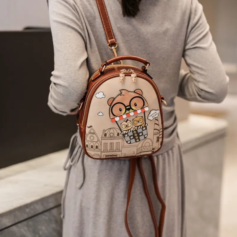 North Pack PU Backpack Regular Women's Pink/Brown-9