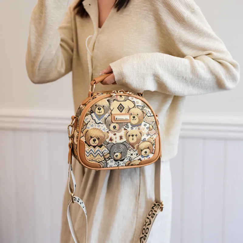 North Pack Canvas One Shoulder Handbag Regular Women's Beige Apricot/Midnight Black-1