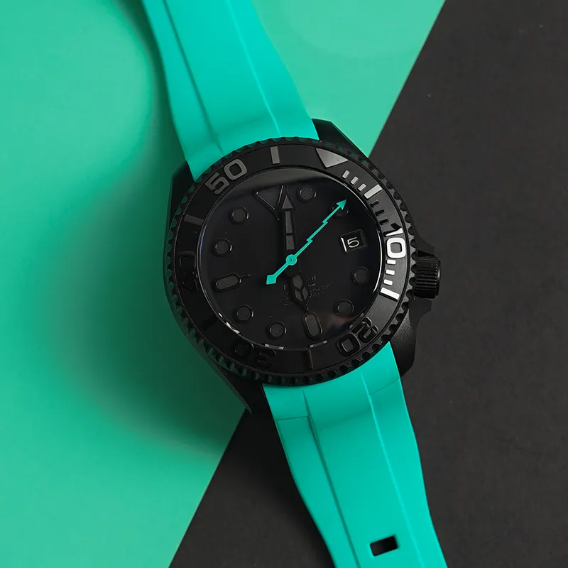 VENCREW Radar 'Marrs Green' Automatic Mechanical Movement Rubber Strap Watch Unisex Black Dial-4