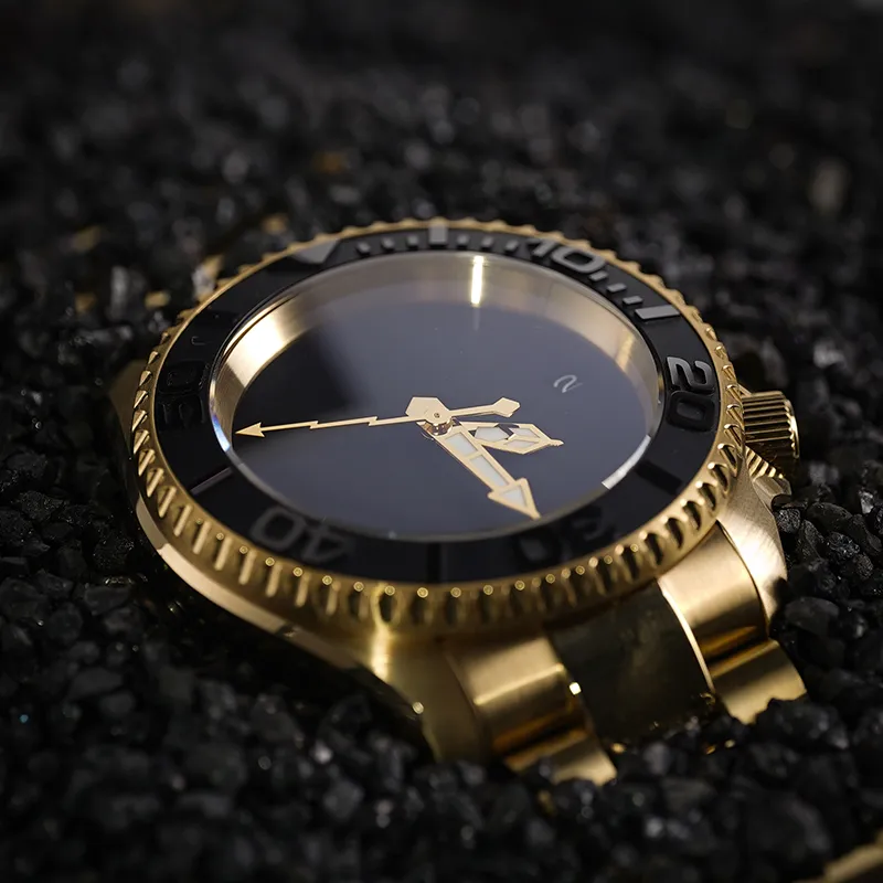 VENCREW 24K Black Automatic Mechanical Movement Watch Unisex Black Dial-4