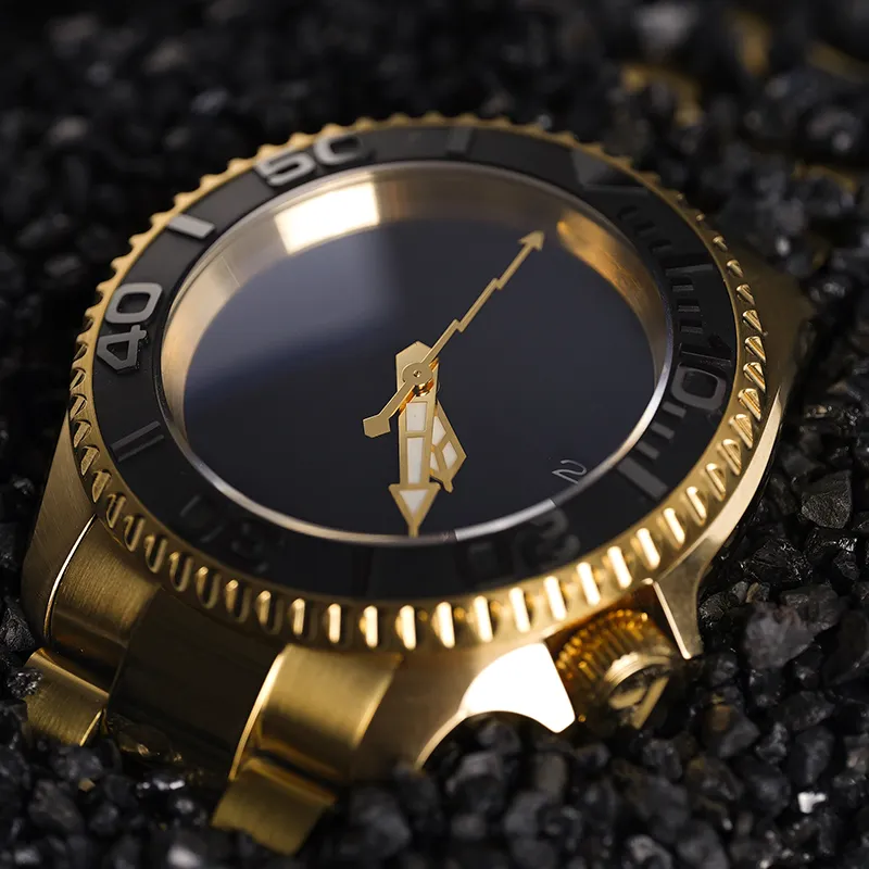 VENCREW 24K Black Automatic Mechanical Movement Watch Unisex Black Dial-3