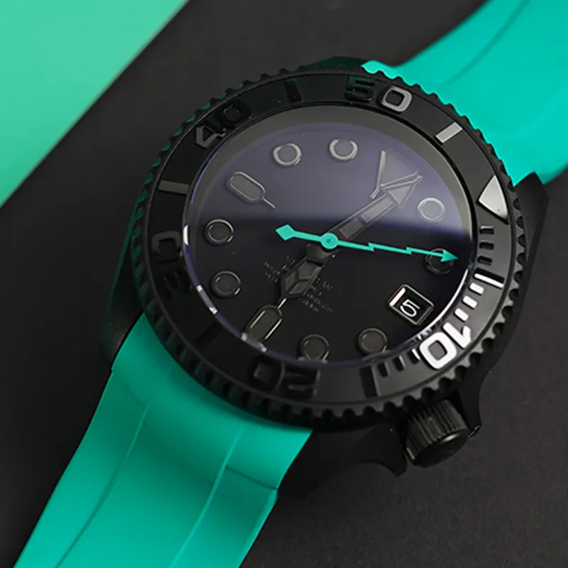 VENCREW Radar 'Marrs Green' Automatic Mechanical Movement Rubber Strap Watch Unisex Black Dial-5